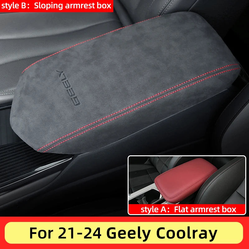 Central Control Armrest Storage Box leather cover Interior Accessories Fit For Geely alternate view