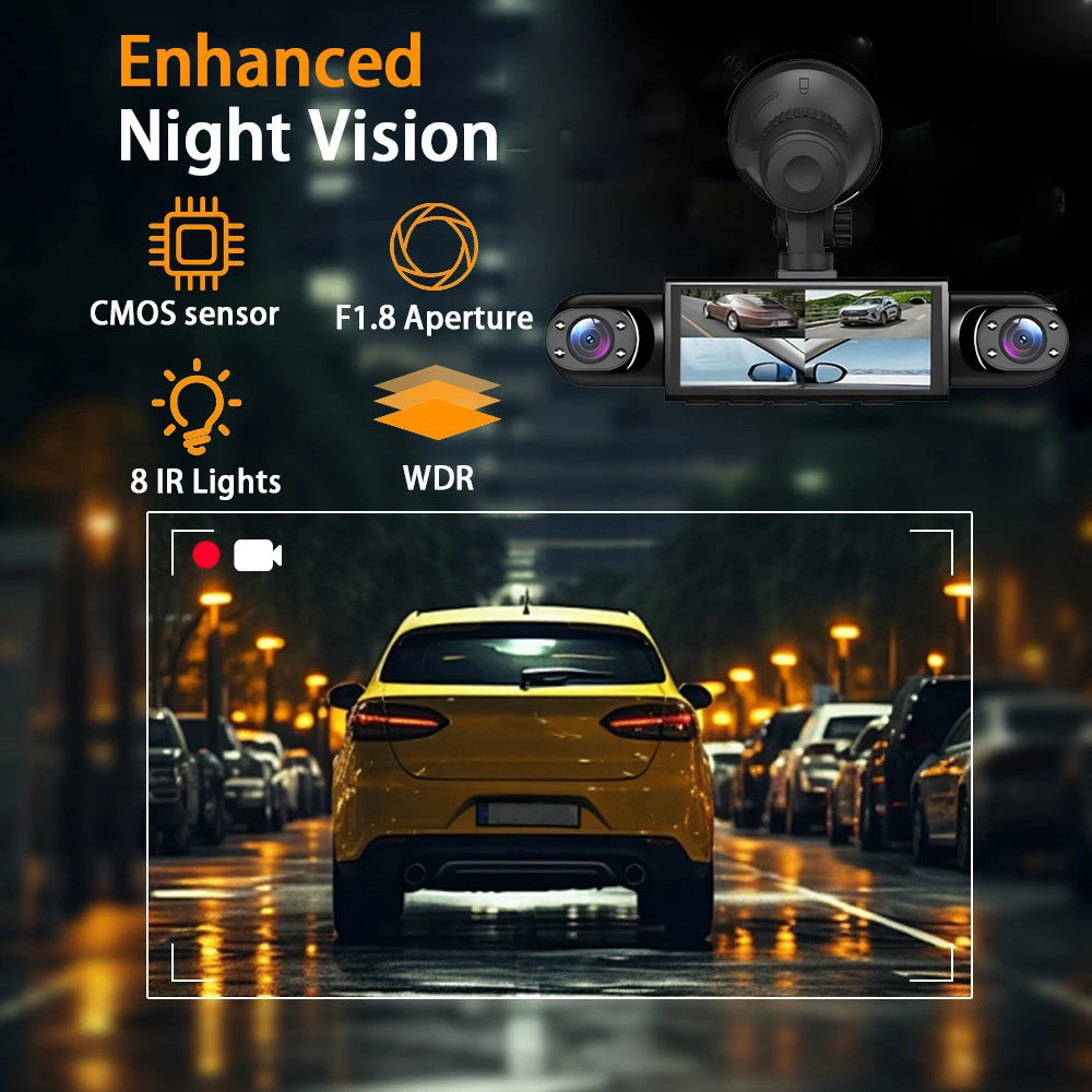 4-Channel 360° Dash Cam | 1080P, Night Vision, G-Sensor, Parking Monitor detail view