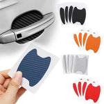 4 Pieces of Car Door Handle Protective Film, Carbon Fiber Stickers, Scratch Resistant alternate view