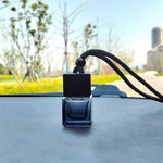 Square Glass Car Perfume Bottle Pendant | Empty Essential Oil Diffuser detail view