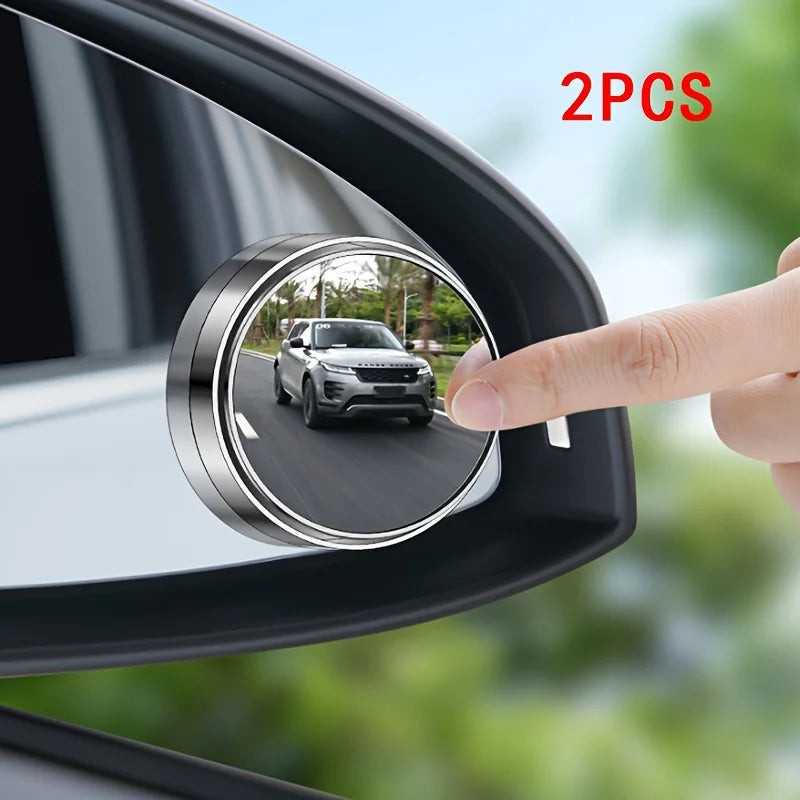 Universal Rimless Blind Spot Mirror 360 Adjustable Convex Rearview Wide Angle Mirror For Car Parking Reverse Safety Driving