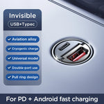 Joyroom 125W Pull Ring Car Charger USB Type-C Dual Fast Ports Fast Charging Mini Car alternate view