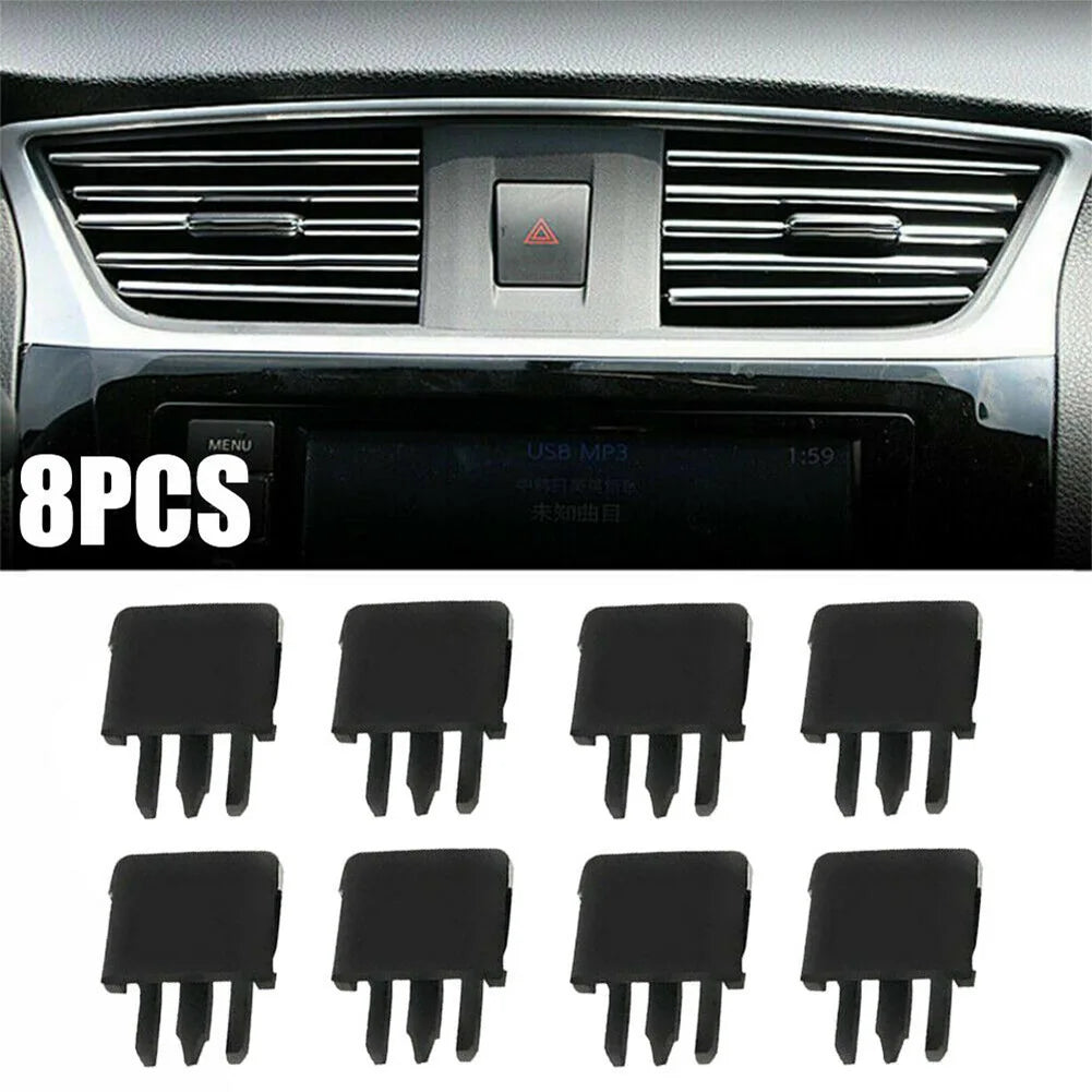 8pcs/set Air Vent Clips Replacement For Toyota For Corolla Car Vehicle Air Conditioning Vent Louvre Adjust Slice Clips Black