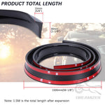 1.5M Universal Roof Spoiler Car-Styling 5D Carbon Rubber Tail Spoiler PU Brazing DIY Refit Spoiler Suitable By Some Type Of Car