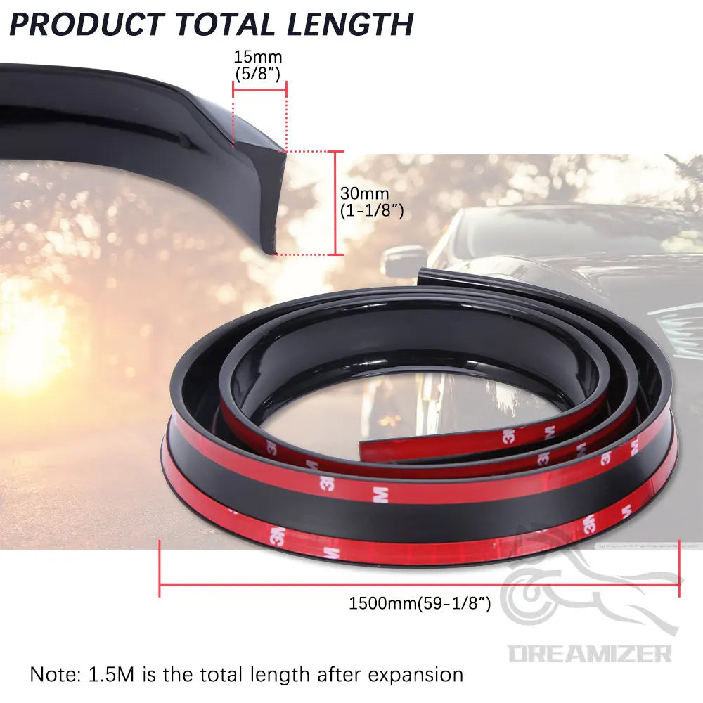 1.5M Universal Roof Spoiler Car-Styling 5D Carbon Rubber Tail Spoiler PU Brazing DIY Refit Spoiler Suitable By Some Type Of Car