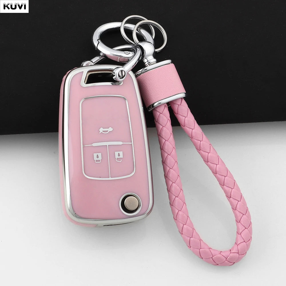 TPU Car Flip Key Case Cover Shell For Chevrolet Cruze Aveo Trax Sail Malibu Captiva O lifestyle view