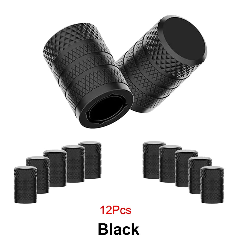 Aluminum Tire Valve Caps 4/8/12 Pack | Corrosion Resistant Universal Stem Covers for lifestyle view