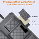Car Seat Back Organizer with Tissue Holder, Rhombic Pattern Leather Storage Bag close-up view