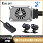 UHD 2K Motorcycle Camera Recorder | WiFi Dual 1440P DVR with 24H Parking Monitor
