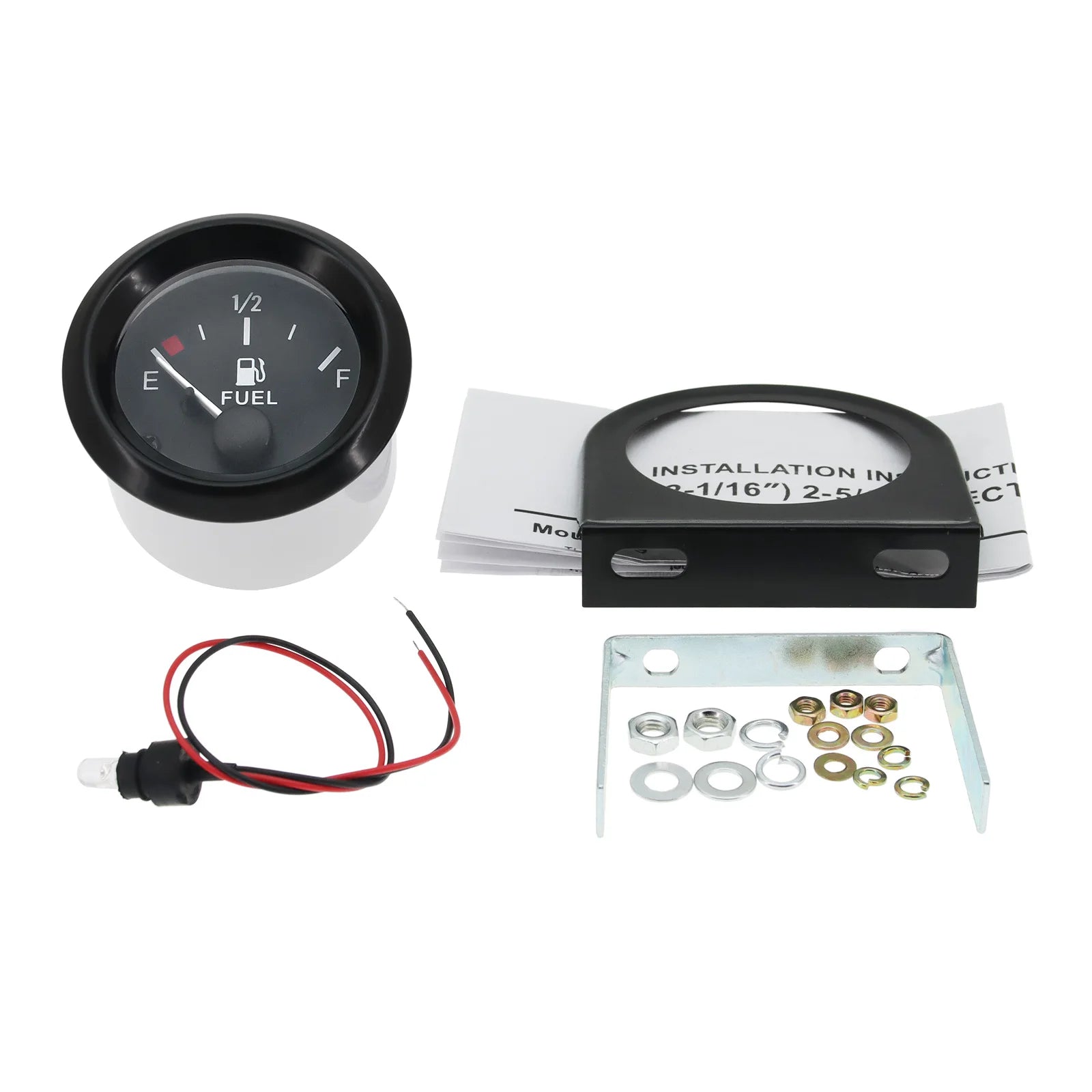 52MM Car Gauge Set with Sensors | Water Temp Oil Pressure Voltmeter Fuel Level additional angle