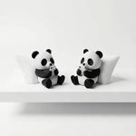 Panda Sculpture Ornament for Desk or Car Decor close-up view