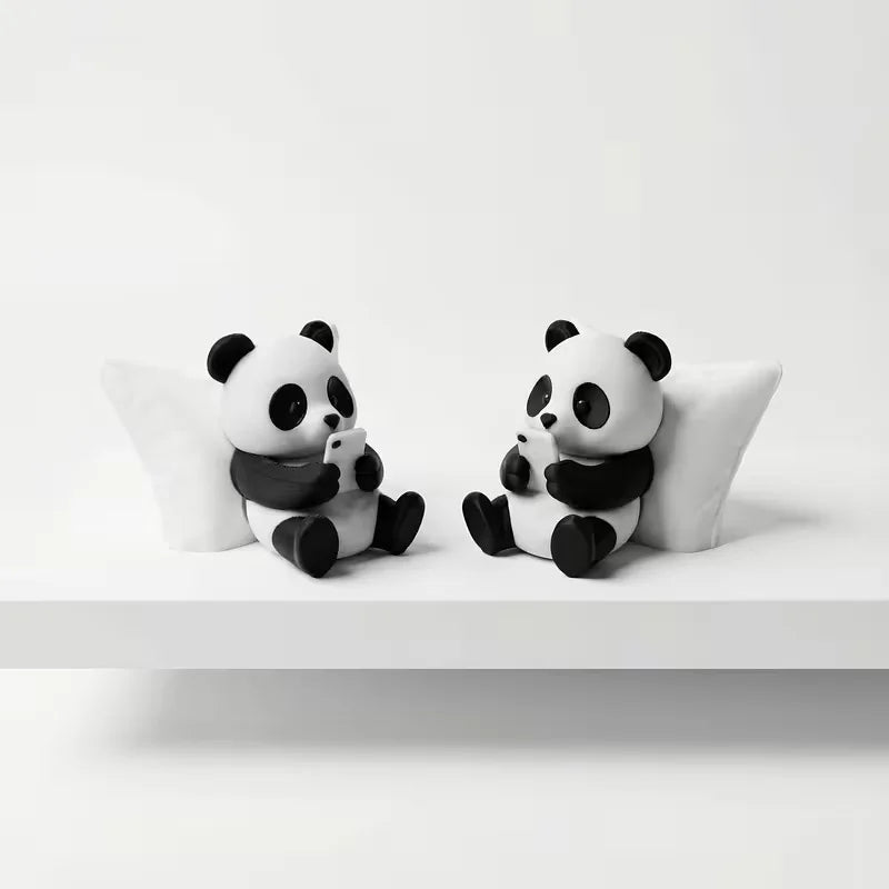 Panda Sculpture Ornament for Desk or Car Decor close-up view