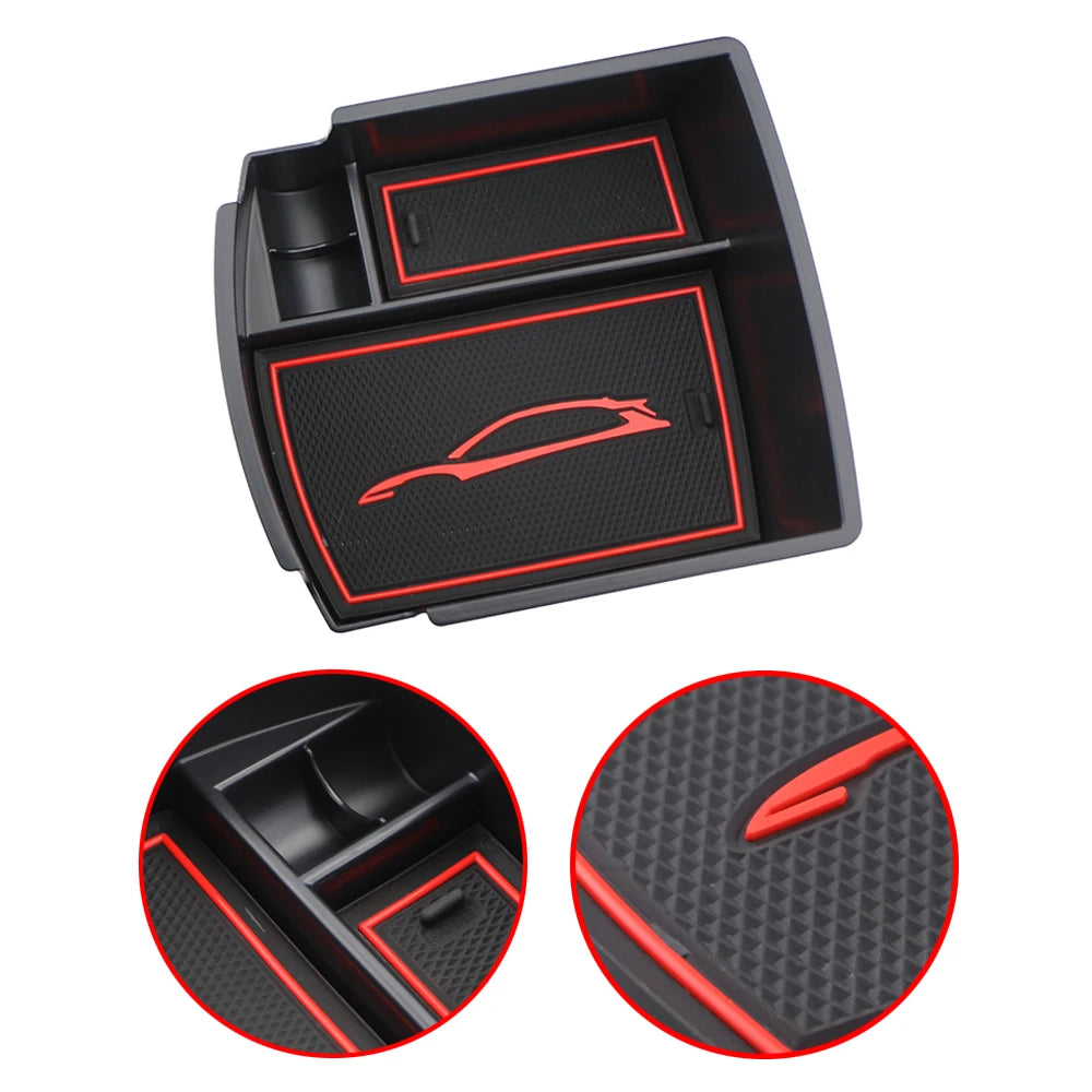 Car Center Console Armrest Storage Box Tray for Hyundai Kona 2017 2018 2019 2020 2021 2022 2023 Container Organizer Accessories