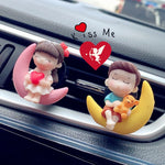 Lovely Couple Car Air Vent Freshener Essential Oil Perfume Clip Scent Aromas Diffuser Decor Fragrance Auto Interior Accessories