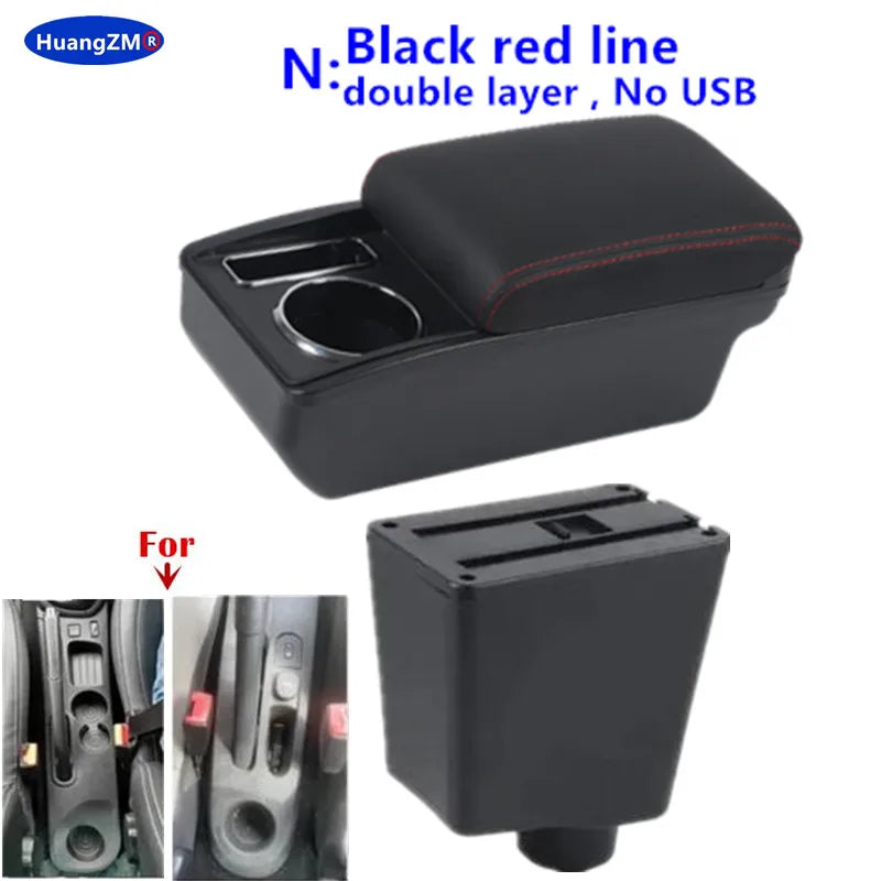 Car Armrest For Renault Clio 4 Armrest Box For Renault Captur Clio 3 III IV Double-Layer Storage Box Cup Holder Car Accessories
