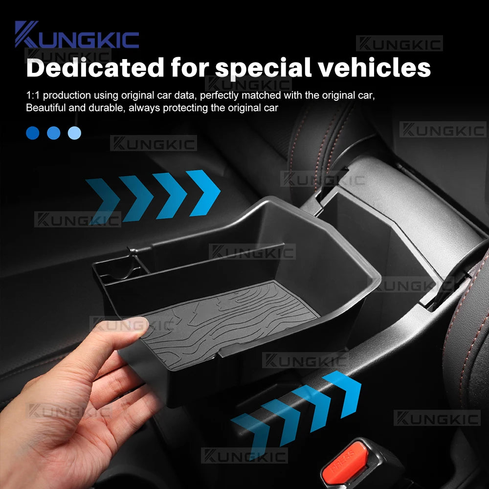  KUNGKIC For Subaru Forester 2025 2026 2027 LHD RHD Car Armrest Box Storage Tray Center Console Stowing Case With Silicone Mat