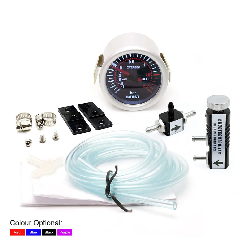 2 "52mm Turbo Boost Gauge -1-2 Bar Car Smoke Len With Adjustable Auto Turbo Boost Controller Kit 1-30 PSI