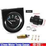 52mm Car Water Temperature Gauge | 12V Racing Temp Indicator with 1/8NPT Sensor close-up view
