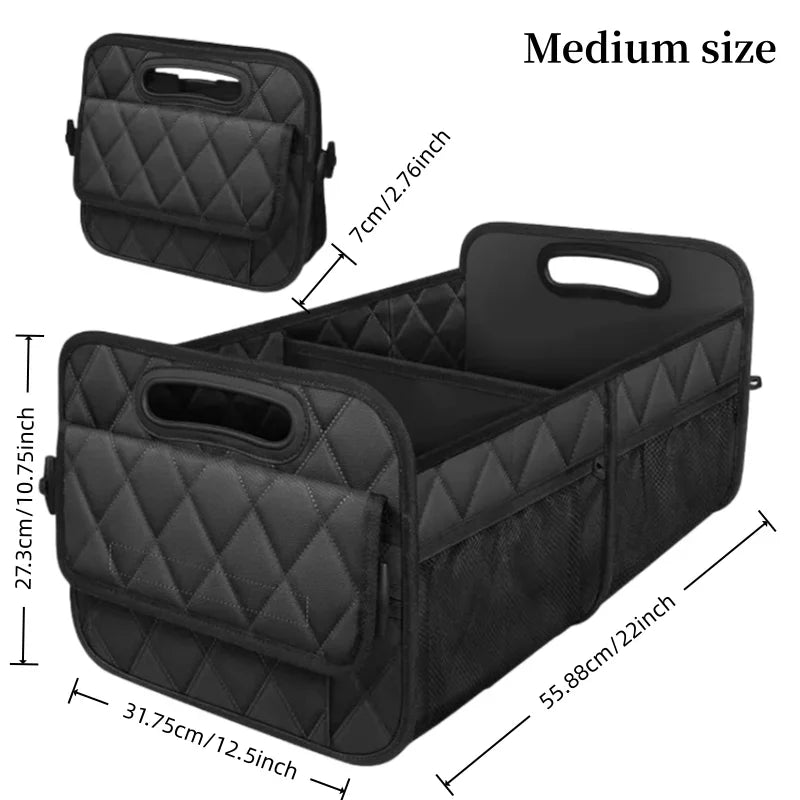 Waterproof Polyester Car Trunk Organizer for SUV with 6 Pockets Vehicle Storage Accessory