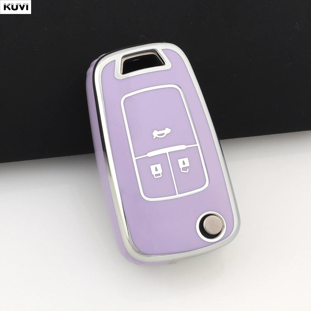 TPU Car Flip Key Case Cover Shell For Chevrolet Cruze Aveo Trax Sail Malibu Captiva Op close-up view