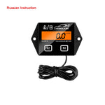 Digital Motorcycle Tach Hour Meter Tachometer Gauge | Engine RPM LCD Display for Motor close-up view