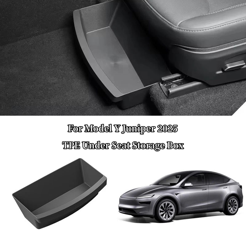 Front Row Under Seat Storage Box for Tesla Model Y 2025 Juniper | TPE Car Organizer