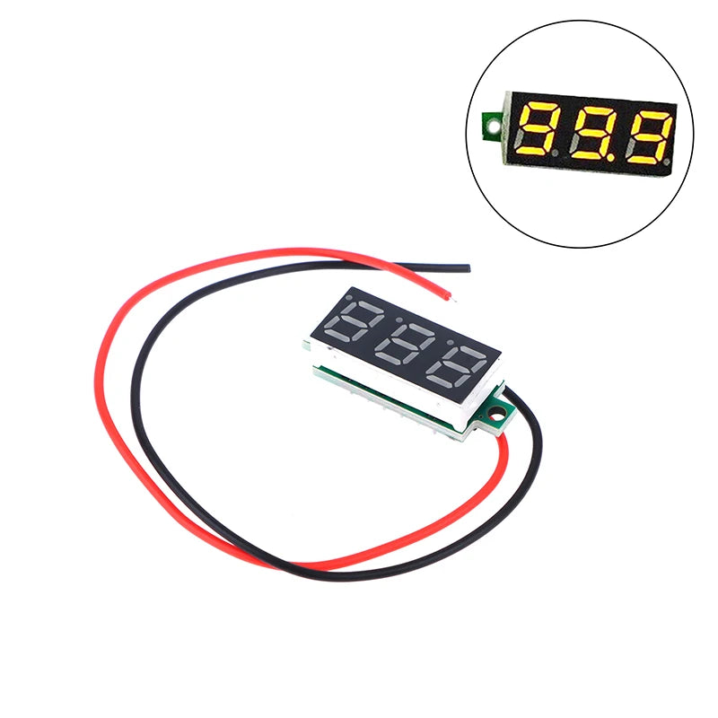 【DC5-30V Voltage Meter 0.28Inch LED Digital Voltmeter Auto Car Mobile Power Voltage Tester Detector Red Green Blue Yellow】