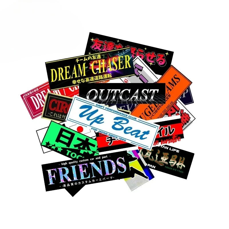 Custom PVC JDM Slap Sticker Vinyl Car Wrap Decal for Trunk Windows Motorcycle Campervan Decor EARLFA