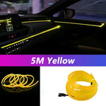 5M Car Interior Led Strip Light Neon EL Wiring Decorative Lamp For Auto DIY Flexibl additional angle