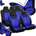 Car Seat Cover Full Set Universal Polyester Butterfly Pattern Embroidery alternate view