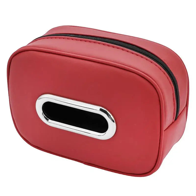 Nappa Leather Car Tissue Box Holder Sun Visor Backseat Center Console Napkin Storag additional angle