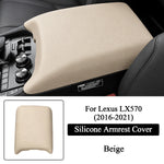 For Lexus LX570 16-21 Silicone Armrest Box Cover Soft Cushion Pad Anti-Slip Waterproof close-up view