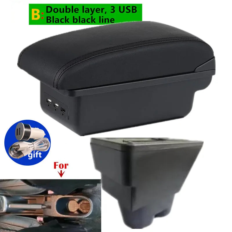 For Peugeot 207 Armrest Box Peugeot 207CC Car Armrest Central Storage Box with USB In alternate view