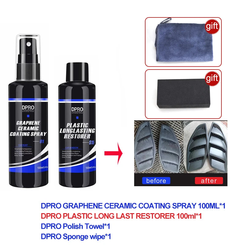 Dpro Graphene Ceramic Car Coating Spray Liquid Glass Waterproof Nano Car Ceramic Hydrophobic Auto Paint Care Car Detailing VM-01