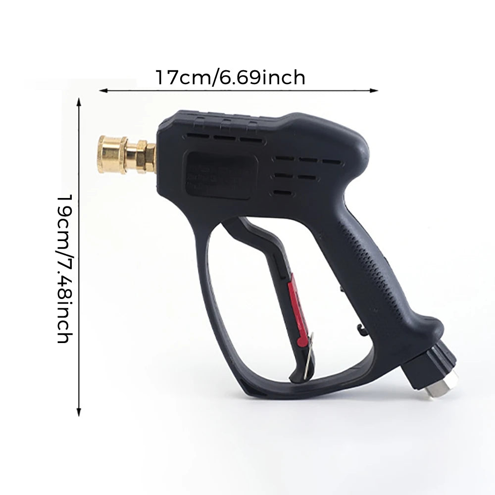 Pressure Washer Gun Car Washing Gun With 7pcs Soap Spray Nozzles 14mm 15mm M22 Socket 1/4" Quick Release Foam Gun Car Water Gun