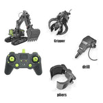 Original Huina 1593 593 Rc Excavator Accessories Extra Parts Alloy Drill Grip Wood Plastic Gripper Controller Remote Control