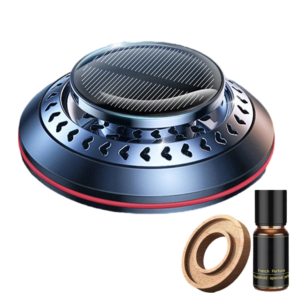 Solar Car Aromatherapy Levitating Rotating Air Freshener | Auto Interior Decoration close-up view