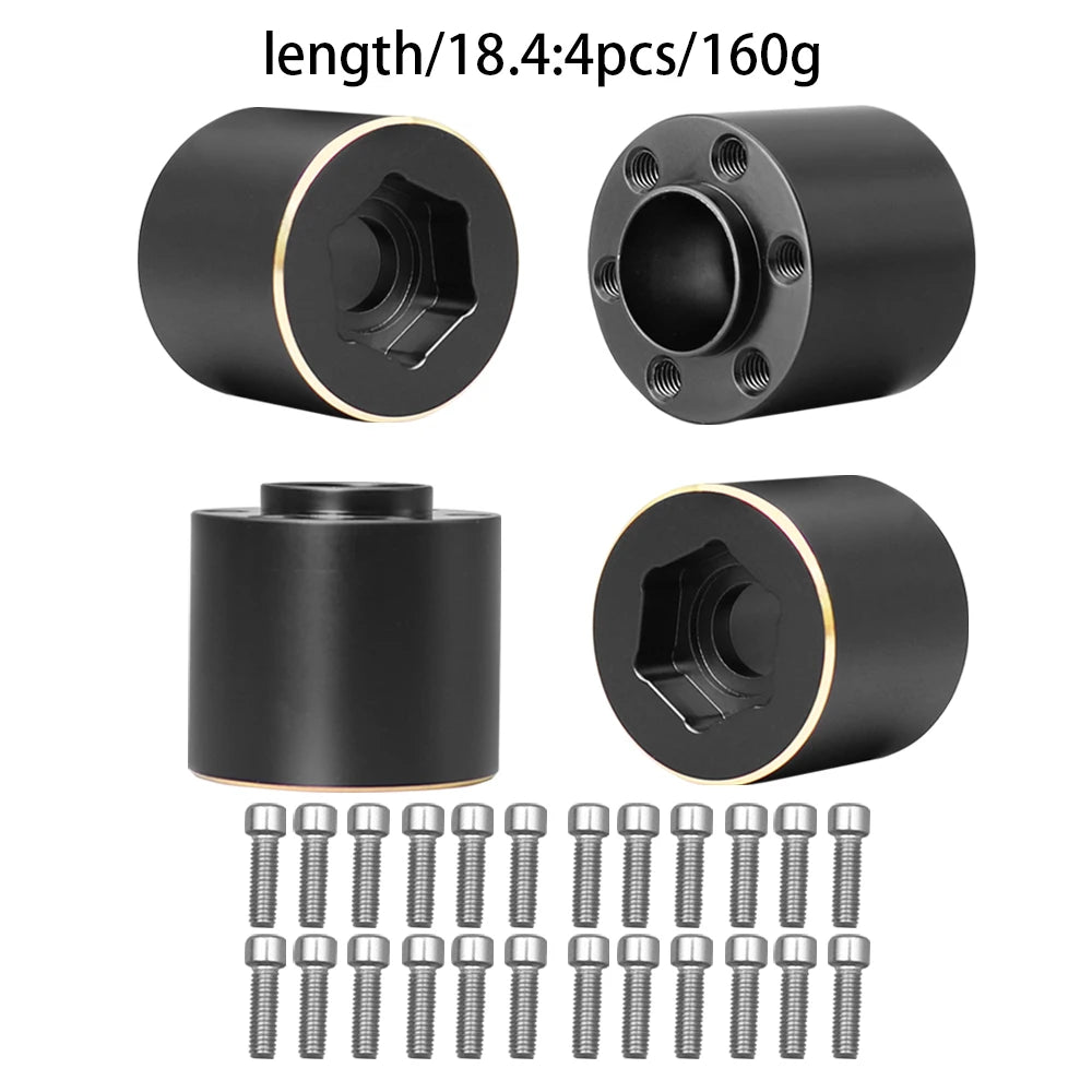 Brass Hex Hub Widen Adapter for 1/10 RC Crawler 1.9 2.2 Inch Wheels additional angle