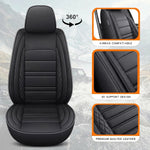 5pcs Full Set Car Seat Covers PU Leather Front Rear Seat Bench Protector Four Season Universal Fit Most Car Sedan SUV