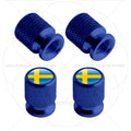 For Sweden Swedish Flag Union Jack Britain Flag Emblem 4Pcs Aluminum Motorcycle Car additional angle