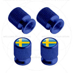 For Sweden Swedish Flag Union Jack Britain Flag Emblem 4Pcs Aluminum Motorcycle Car additional angle