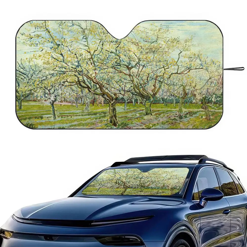 Starry Night Van Gogh Art Windshield Sun Shade | Car SUV Truck Front Window Protector lifestyle view