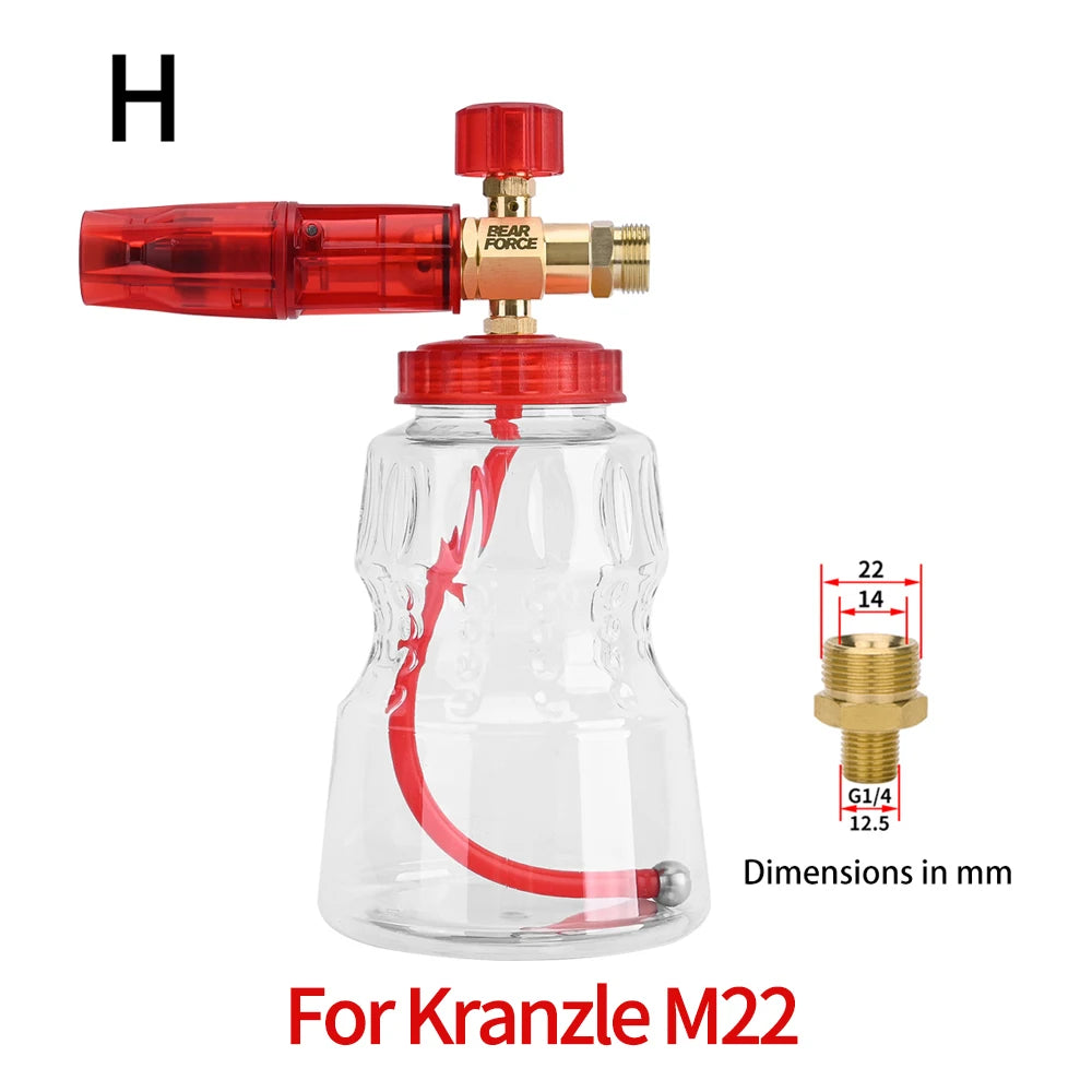 Brass Snow Foam Lance for Pressure Washer | Compatible with Karcher Elitech Bort AR Bosc detail view