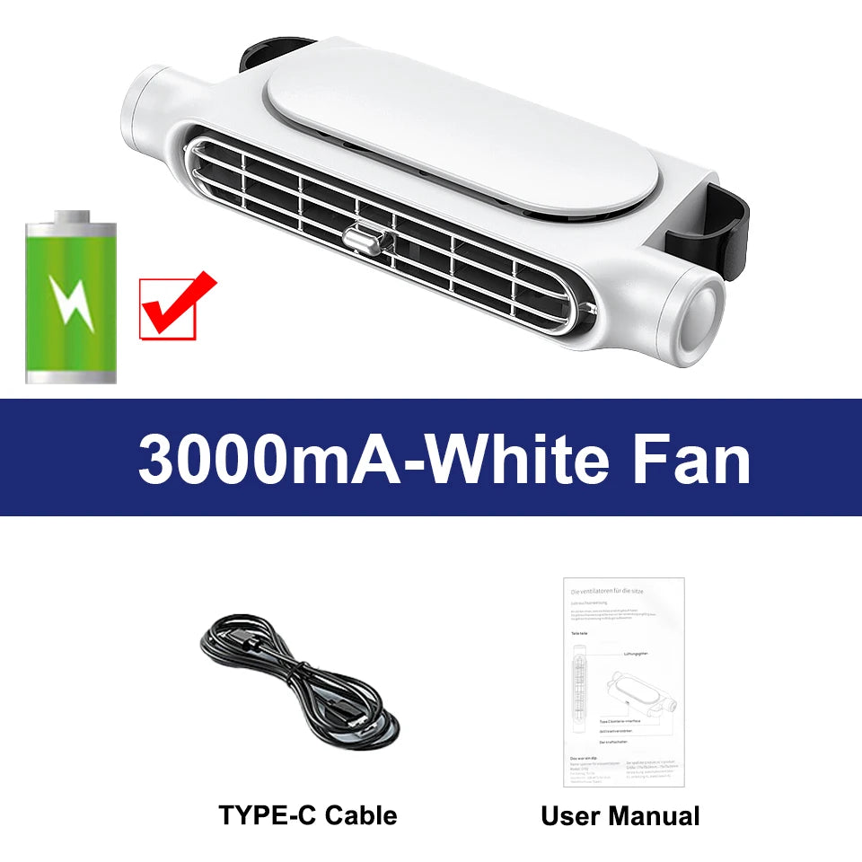 Car Seat Cooling Fan 3 Speed Adjustable 5V USB Car Headrest Cooling Air Fan Car Seat lifestyle view