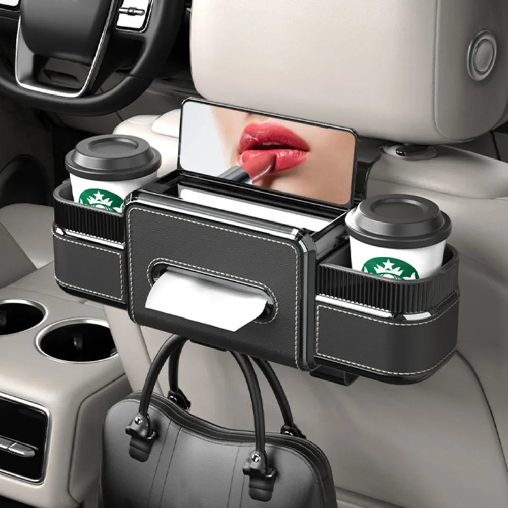 Car Seat Back Organizer with Tissue Holder, Cup Holder, Phone Stand