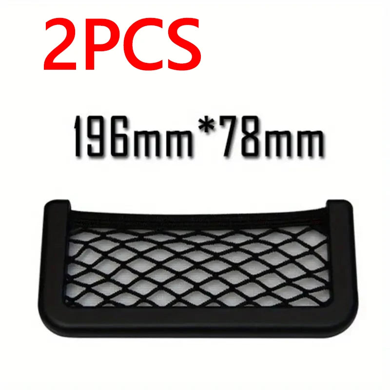 Car Storage Bag Nets Adhesive Auto Seat Organizer Door Side Net Pocket Multifunction lifestyle view