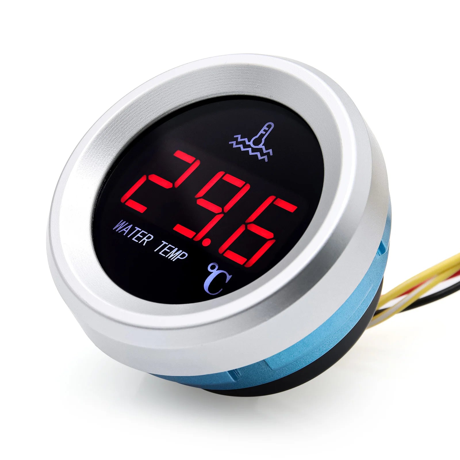 AD 52mm Water Temperature Gauge with Warning Alarm 0-120℃ Water Temp Meter + 1/8NPT Sensor Voltage for Marine Boat Car Truck
