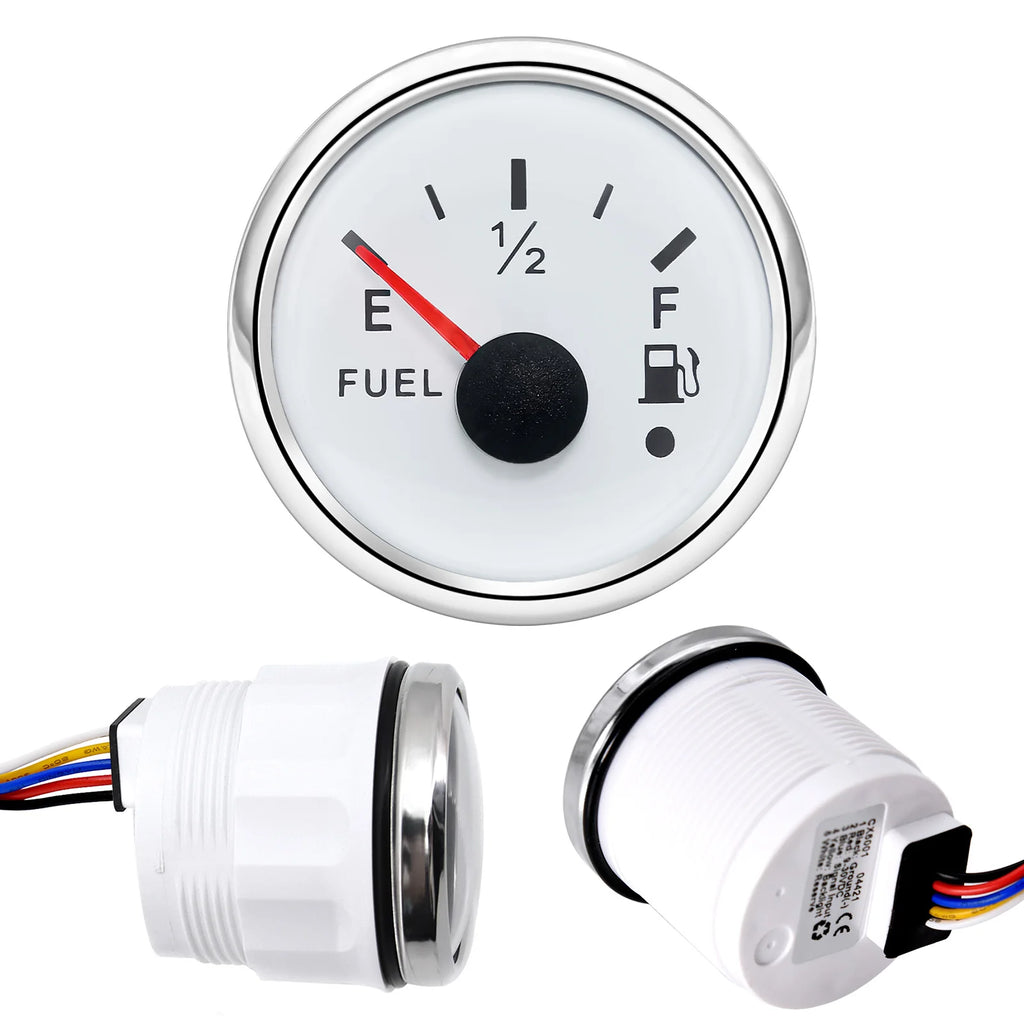 Car Marine Boat Boost Alarm Gauge 2‘’52mm Oil pressure Meter Water Level Fuel Temperature 12V 24V Voltmeter Accessories Meter
