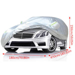 Car Cover Thickened Outdoor Sun Protection 190T | Full Exterior Snow Cover with Reflec close-up view