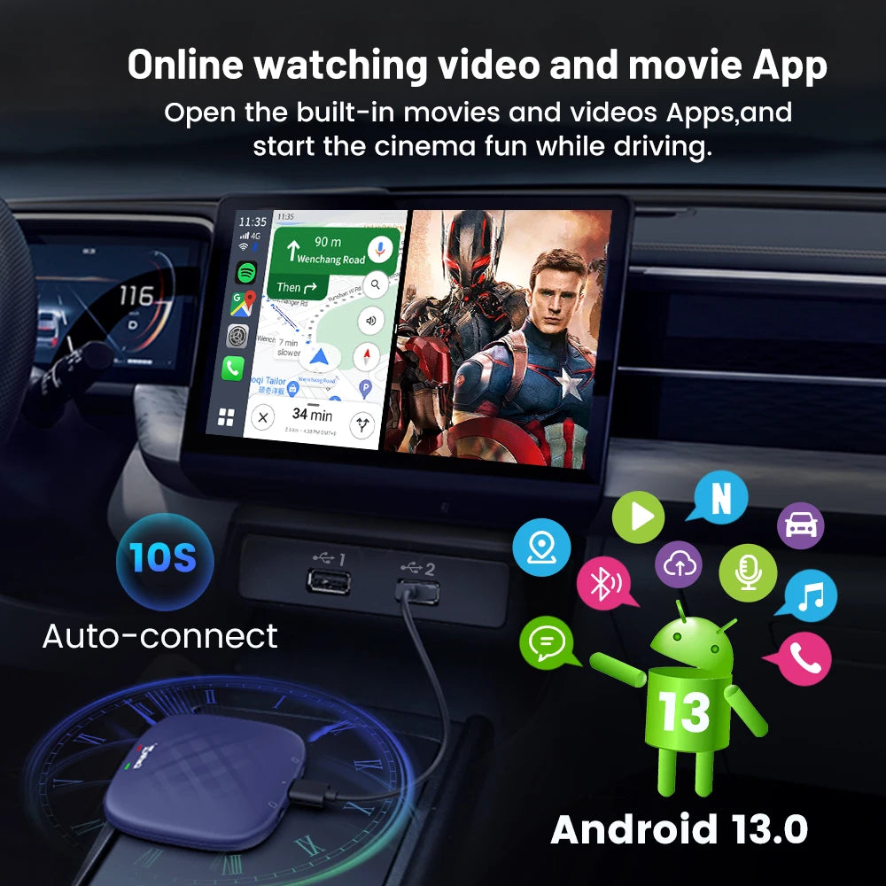 Carlinkit 5 CarPlay Mini Ai Box Wireless CarPlay Wireless Android Auto For Audi Mazda alternate view